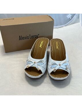 Alexis Leroy Women's Comfort Open Toe Slip on Wedge Sandals